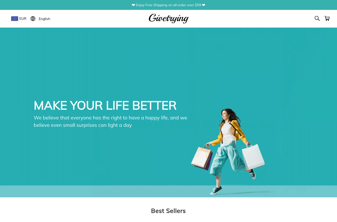 Bildschirmaufnahme von givetrying.com
