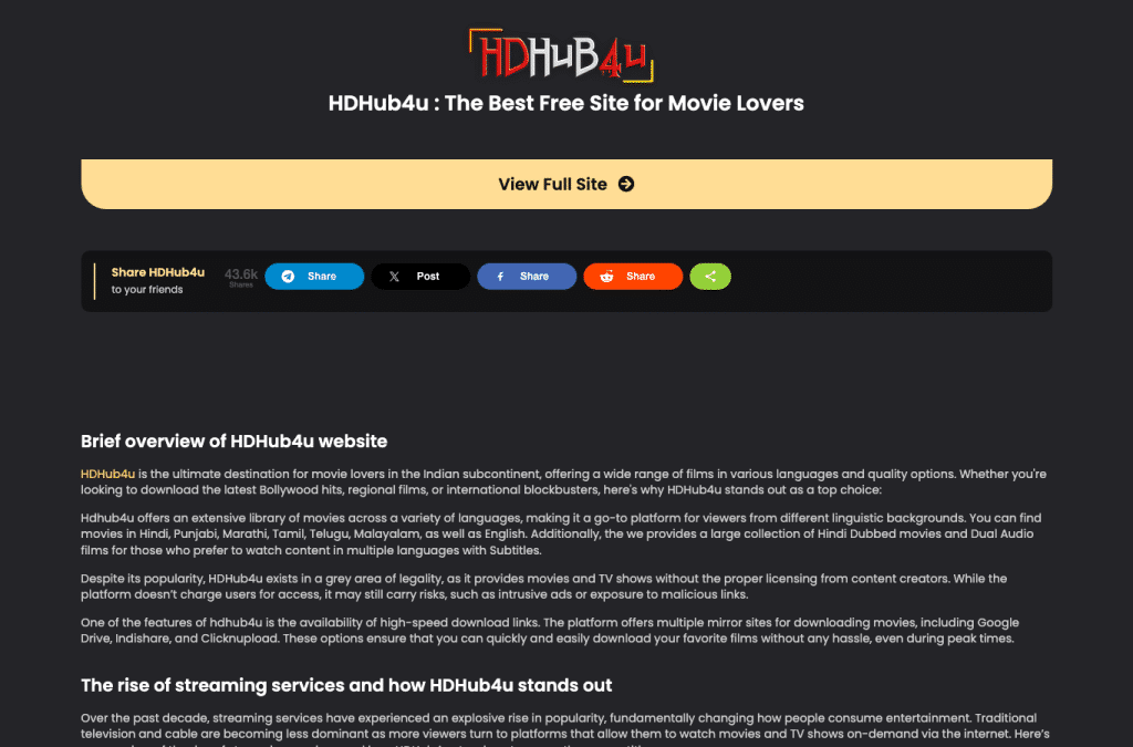 Bildschirmaufnahme von hdhub4u.bi