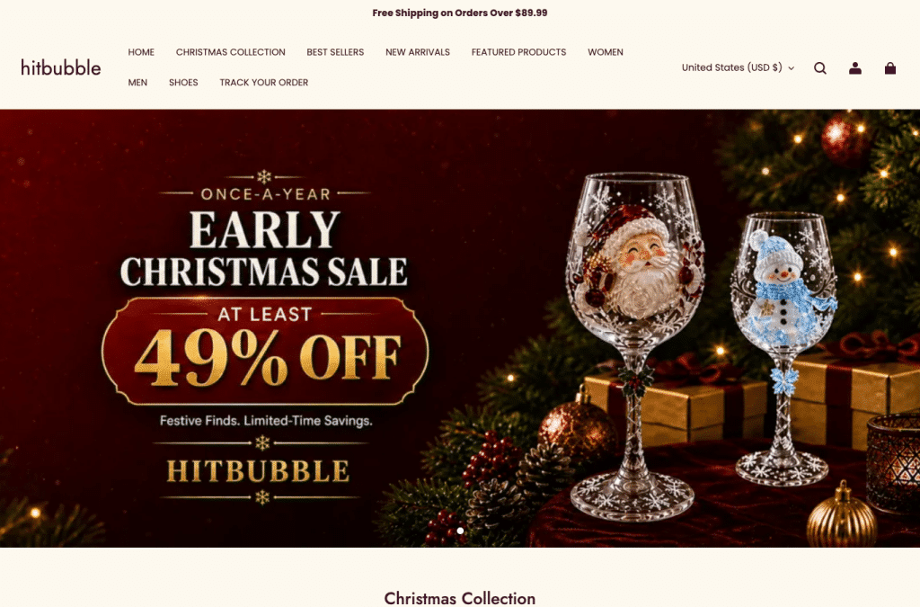 Bildschirmaufnahme von hitbubble.com