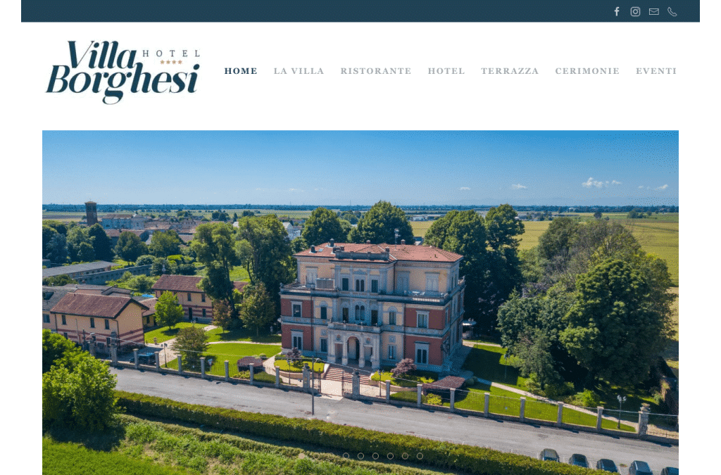 Bildschirmaufnahme von hotelvillaborghesi.it