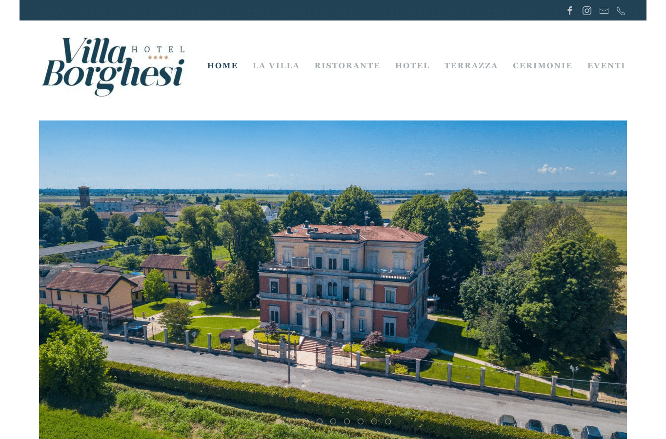 Bildschirmaufnahme von hotelvillaborghesi.it