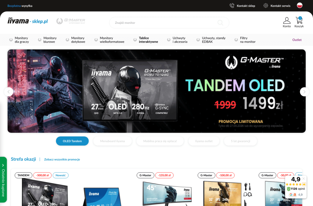 Bildschirmaufnahme von iiyama-sklep.pl