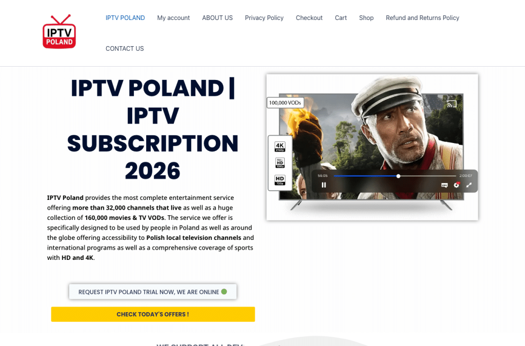 Bildschirmaufnahme von iptvpoland.net