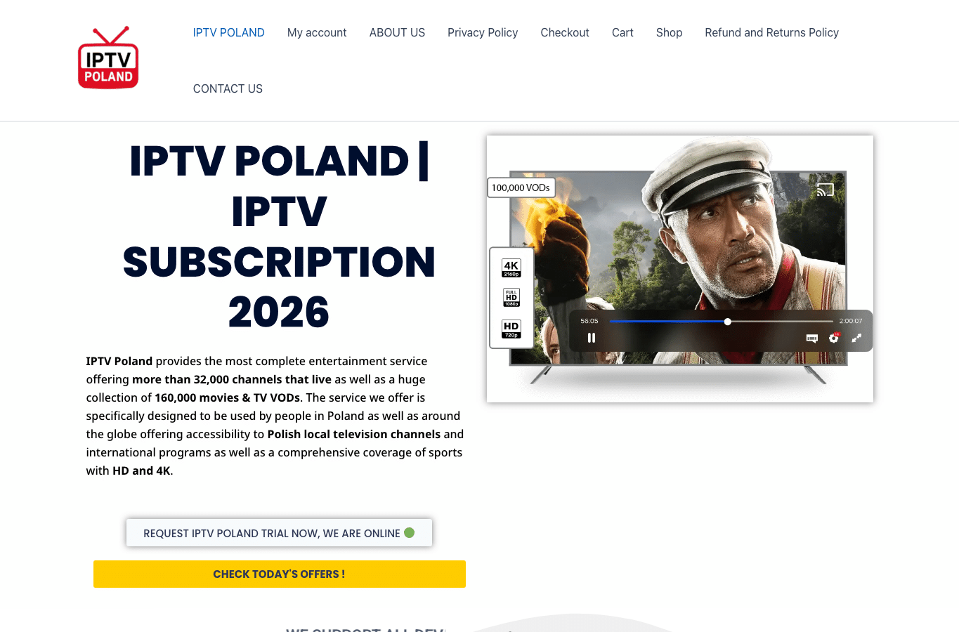 Bildschirmaufnahme von iptvpoland.net