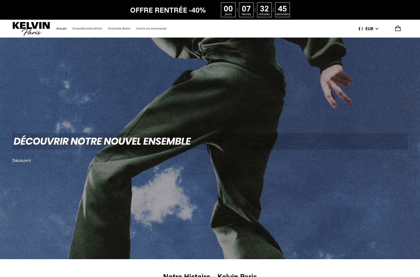 Bildschirmaufnahme von kelvin-paris.com