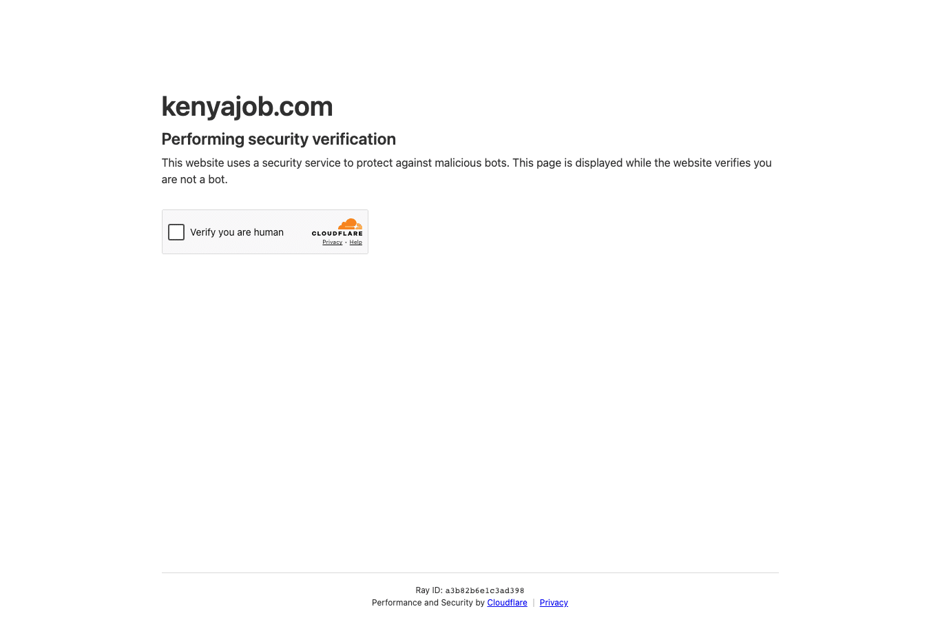 Bildschirmaufnahme von kenyajob.com
