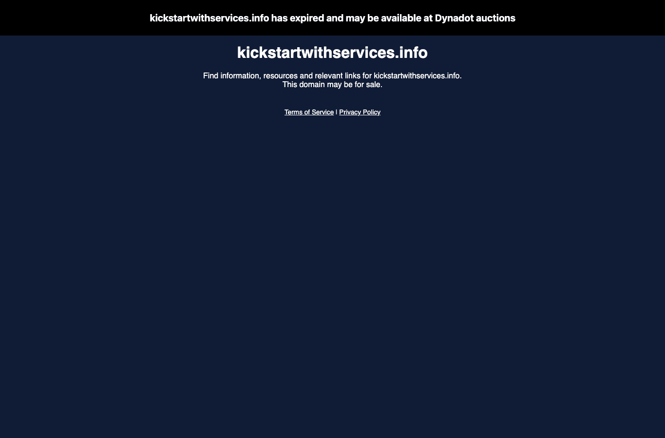 Bildschirmaufnahme von kickstartwithservices.info