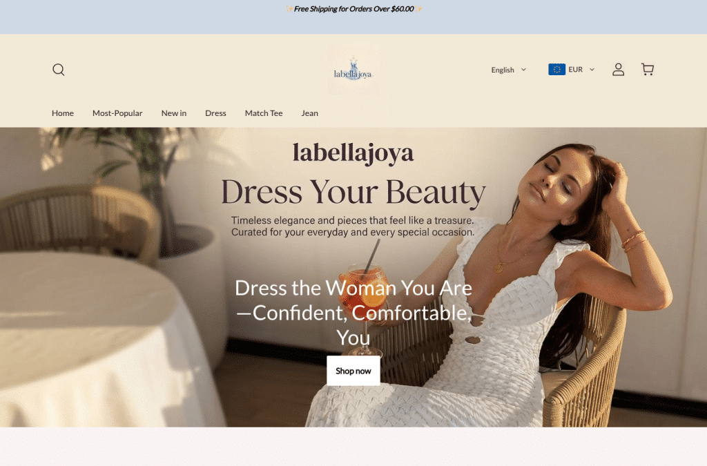 Bildschirmaufnahme von labellajoya.com