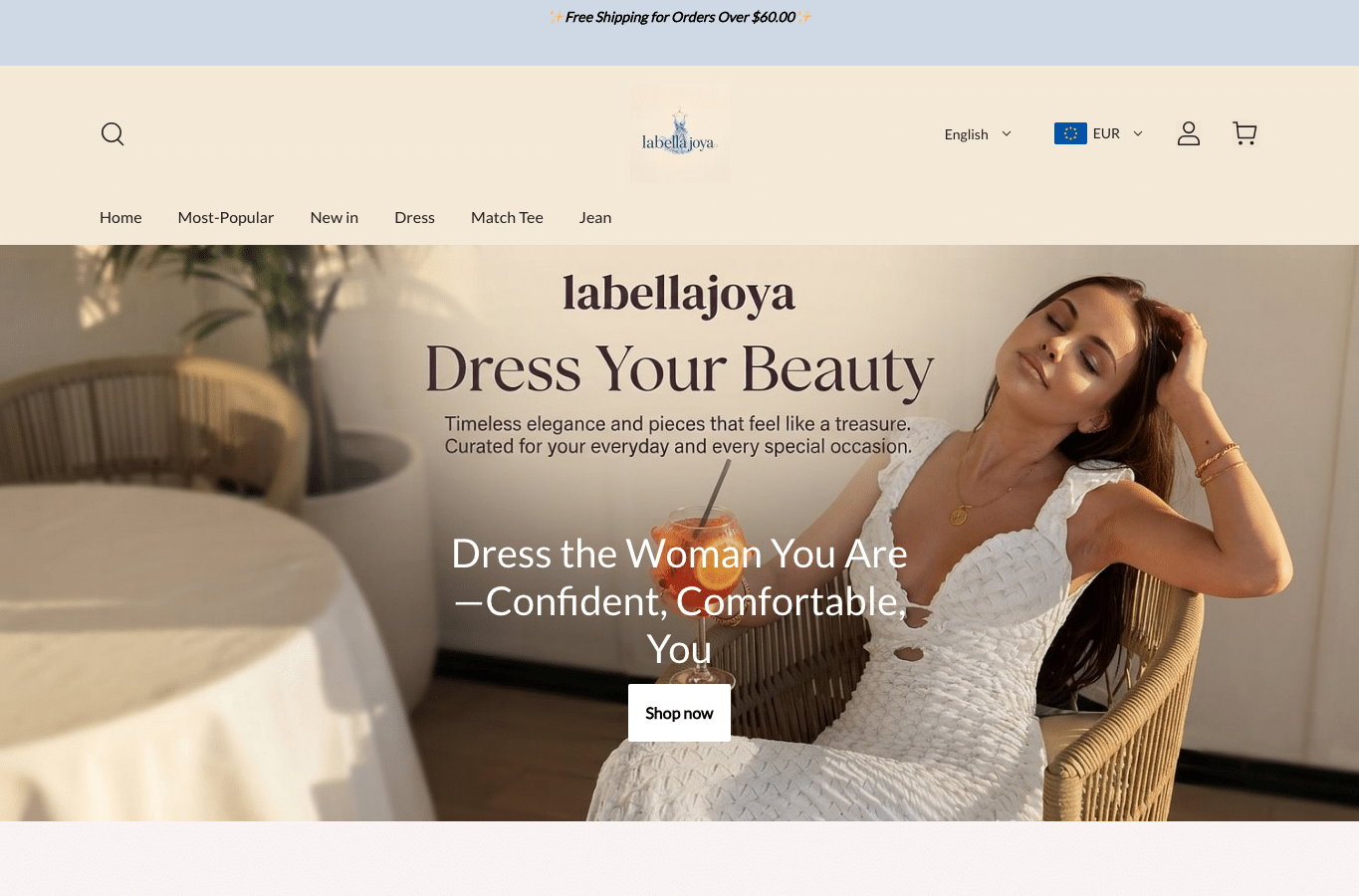 Bildschirmaufnahme von labellajoya.com