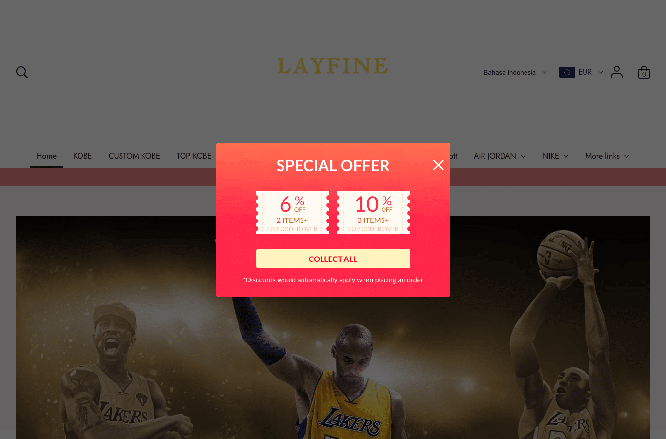 Bildschirmaufnahme von layfine.shop