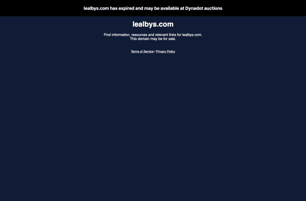 Bildschirmaufnahme von lealbys.com