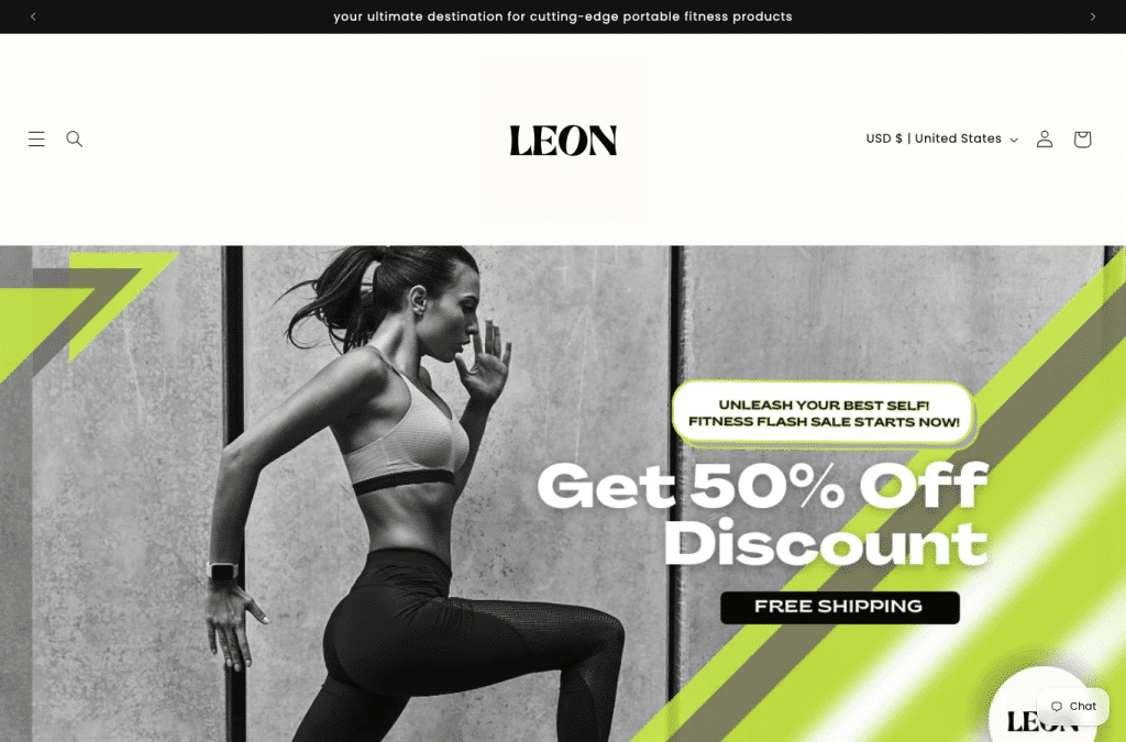 Bildschirmaufnahme von leononlineshop.com