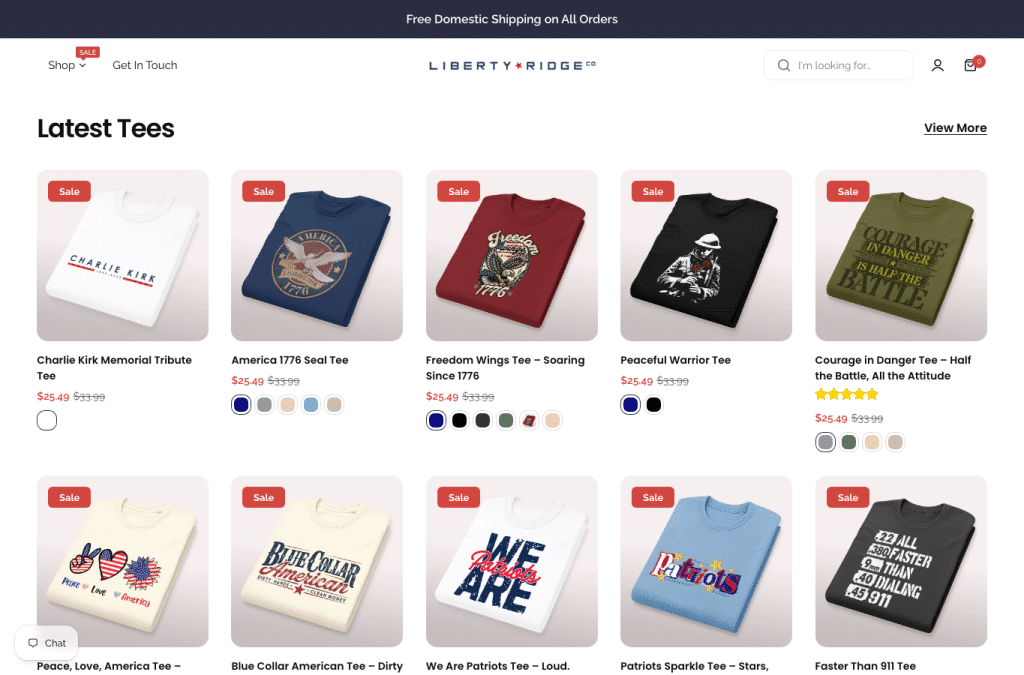 Bildschirmaufnahme von libertyridge.co