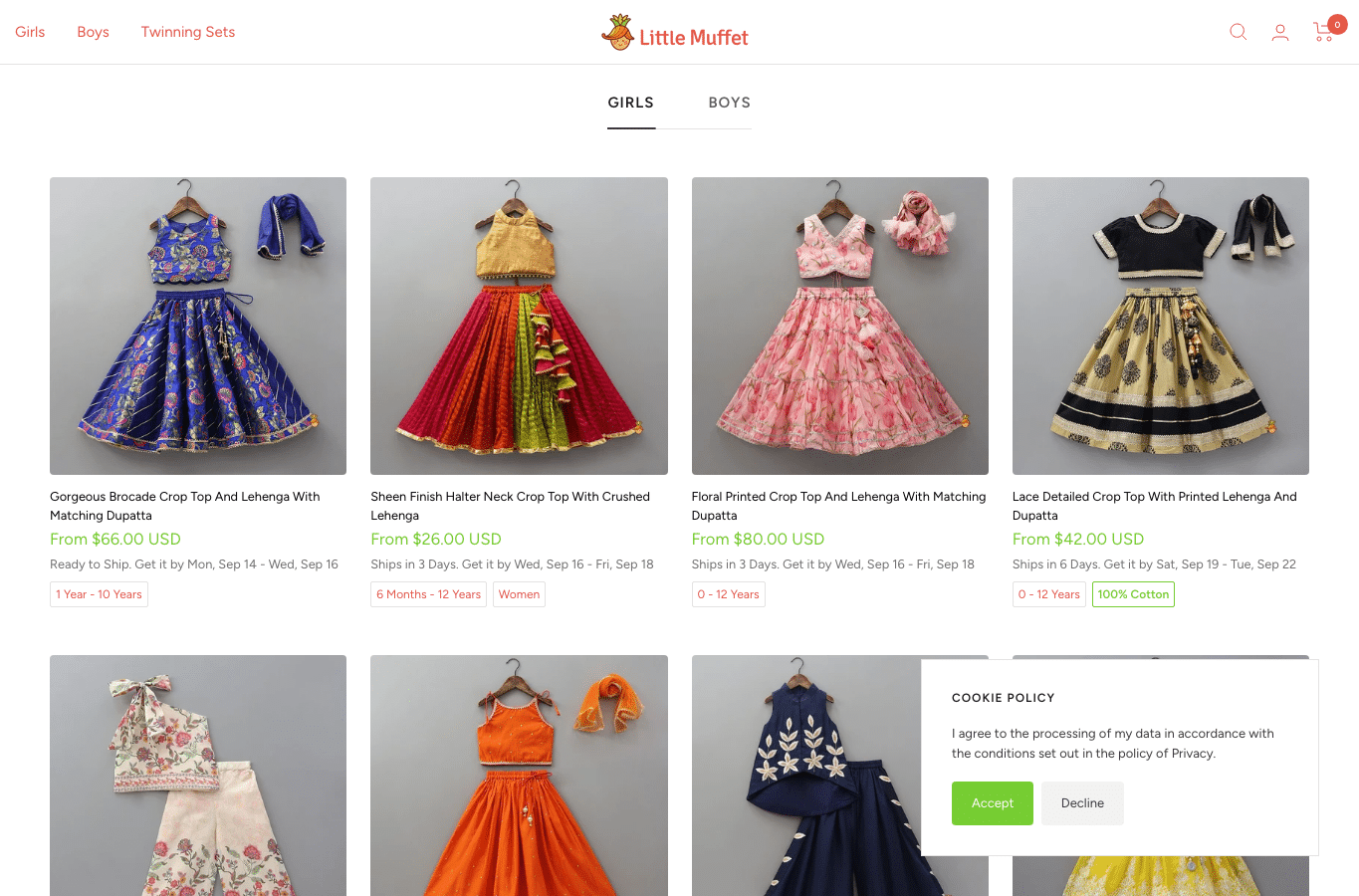 Bildschirmaufnahme von littlemuffet.com