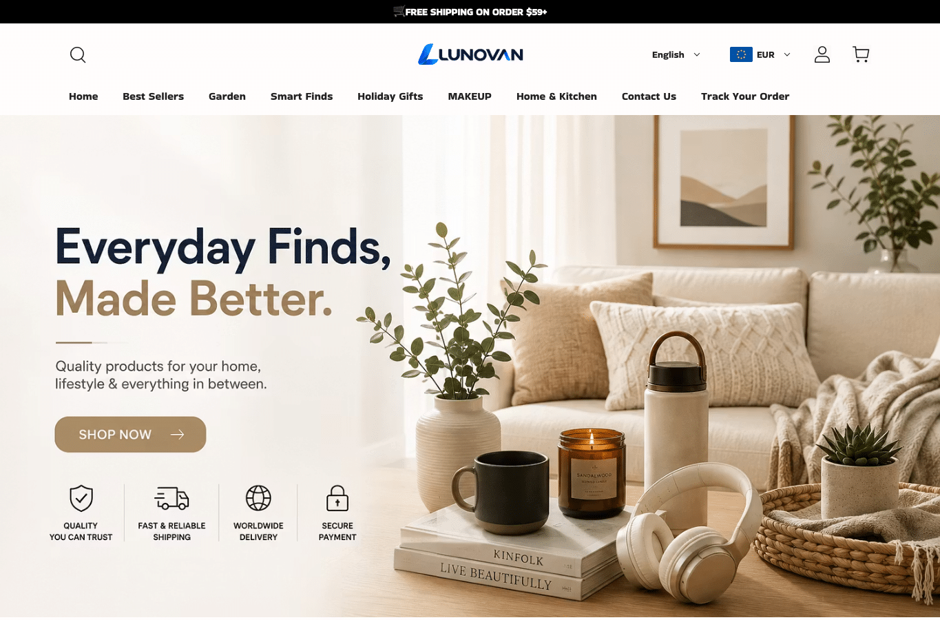 Bildschirmaufnahme von lunovan.com