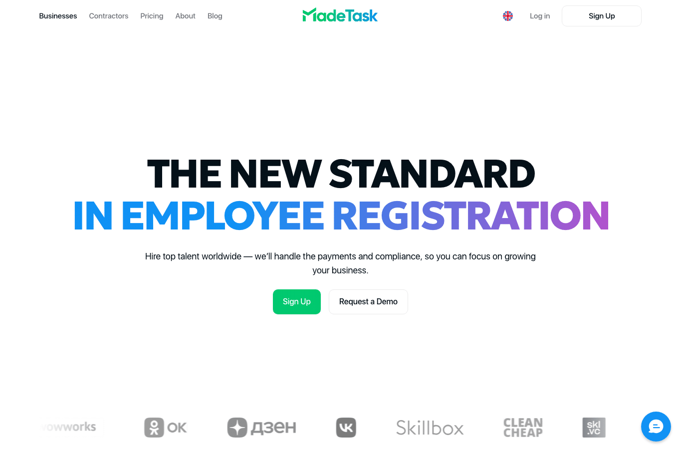 Bildschirmaufnahme von madetask.com