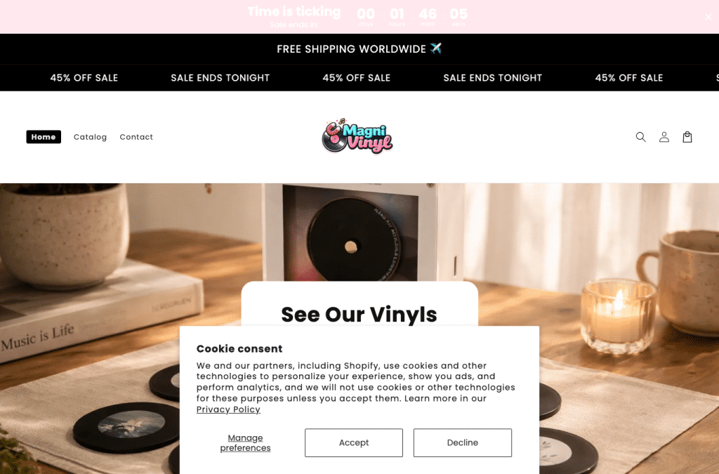 Bildschirmaufnahme von magnivinyl.com