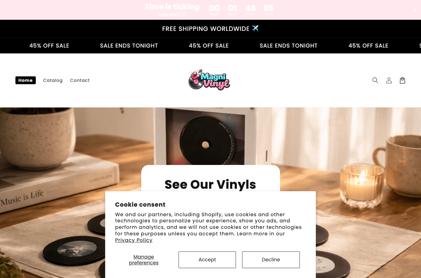 Bildschirmaufnahme von magnivinyl.com