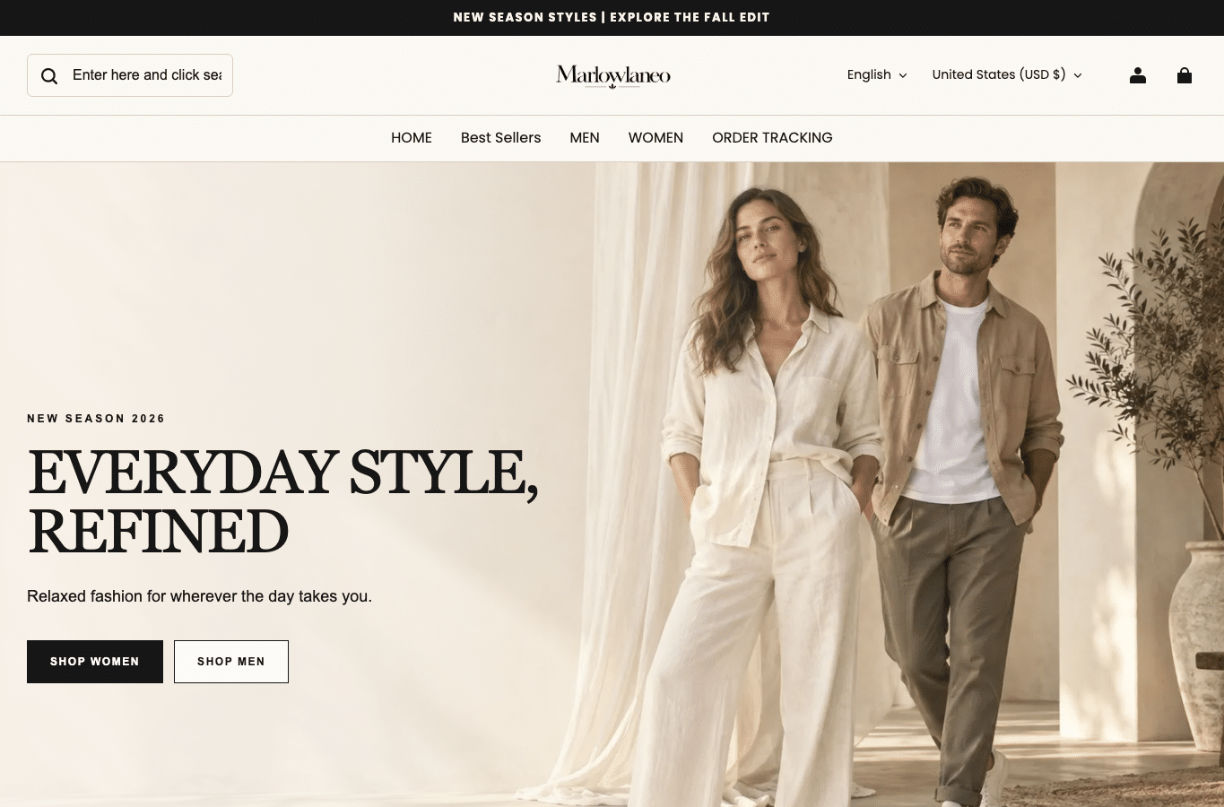 Bildschirmaufnahme von marlowlaneo.com