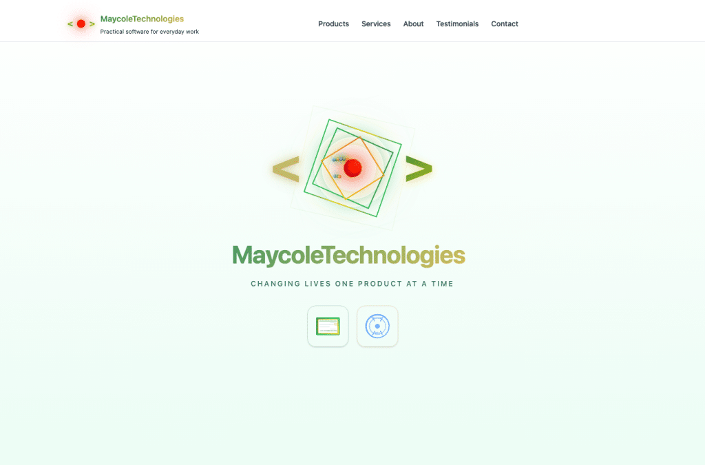 Bildschirmaufnahme von maycoletechnologies.com
