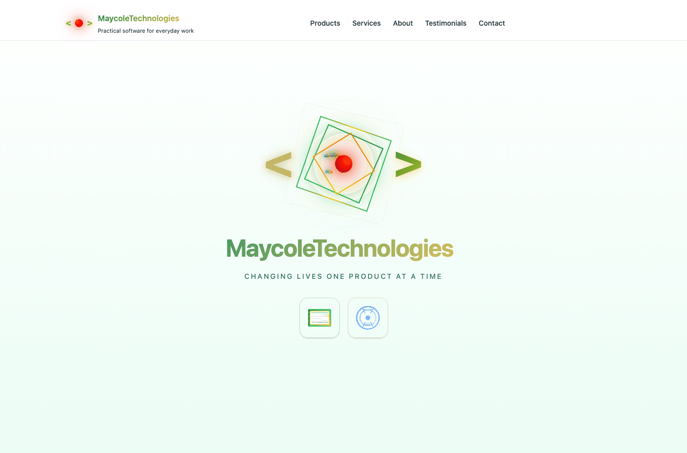 Bildschirmaufnahme von maycoletechnologies.com