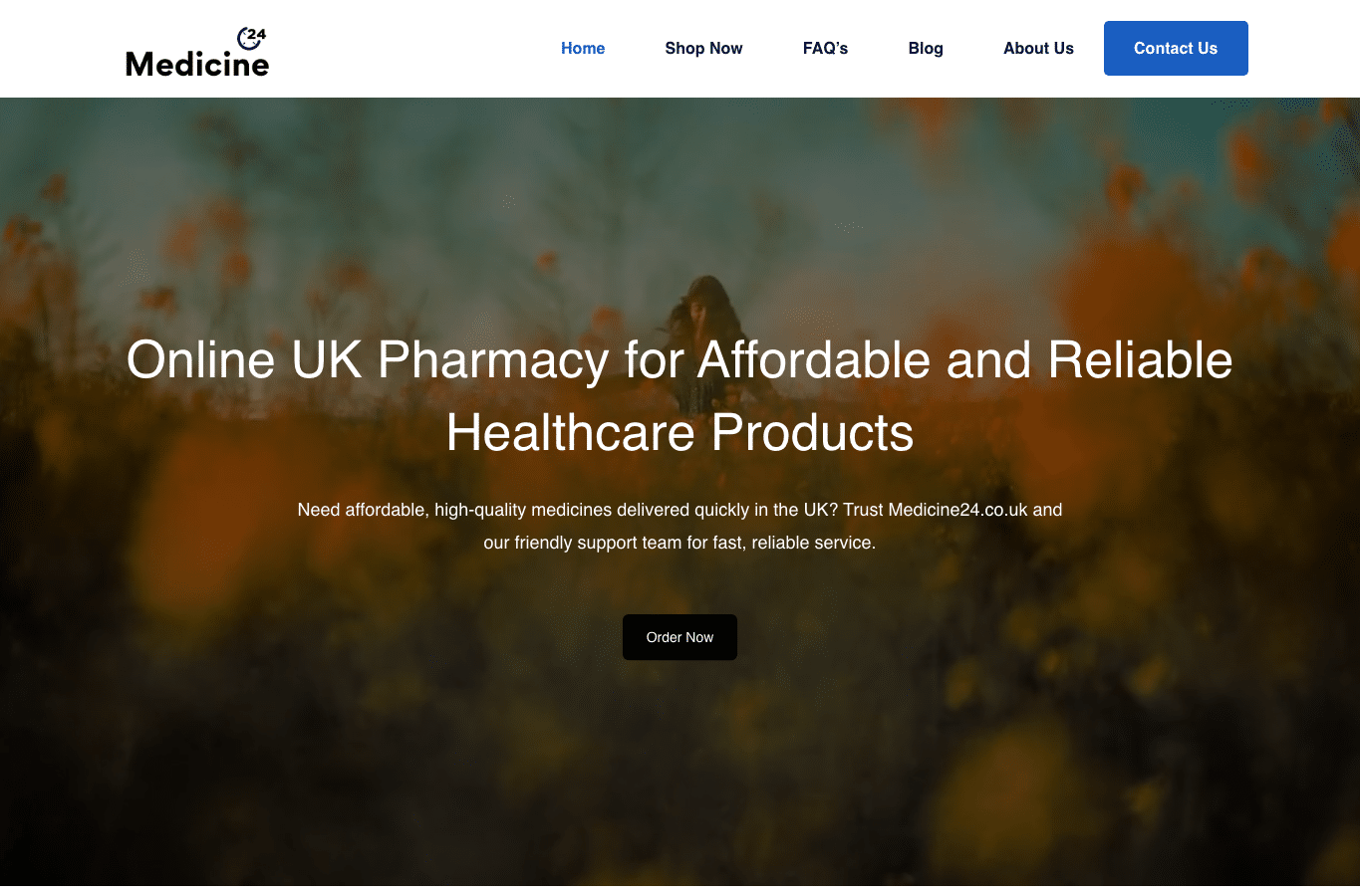 Bildschirmaufnahme von medicine24.co.uk