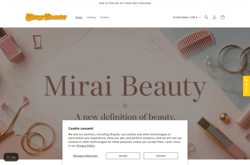 Bildschirmaufnahme von miraiblush.online