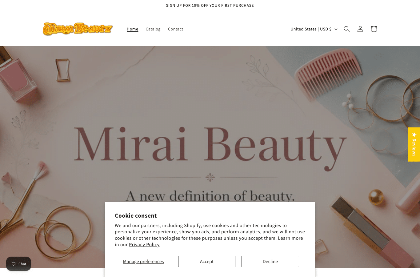 Bildschirmaufnahme von miraiblush.online