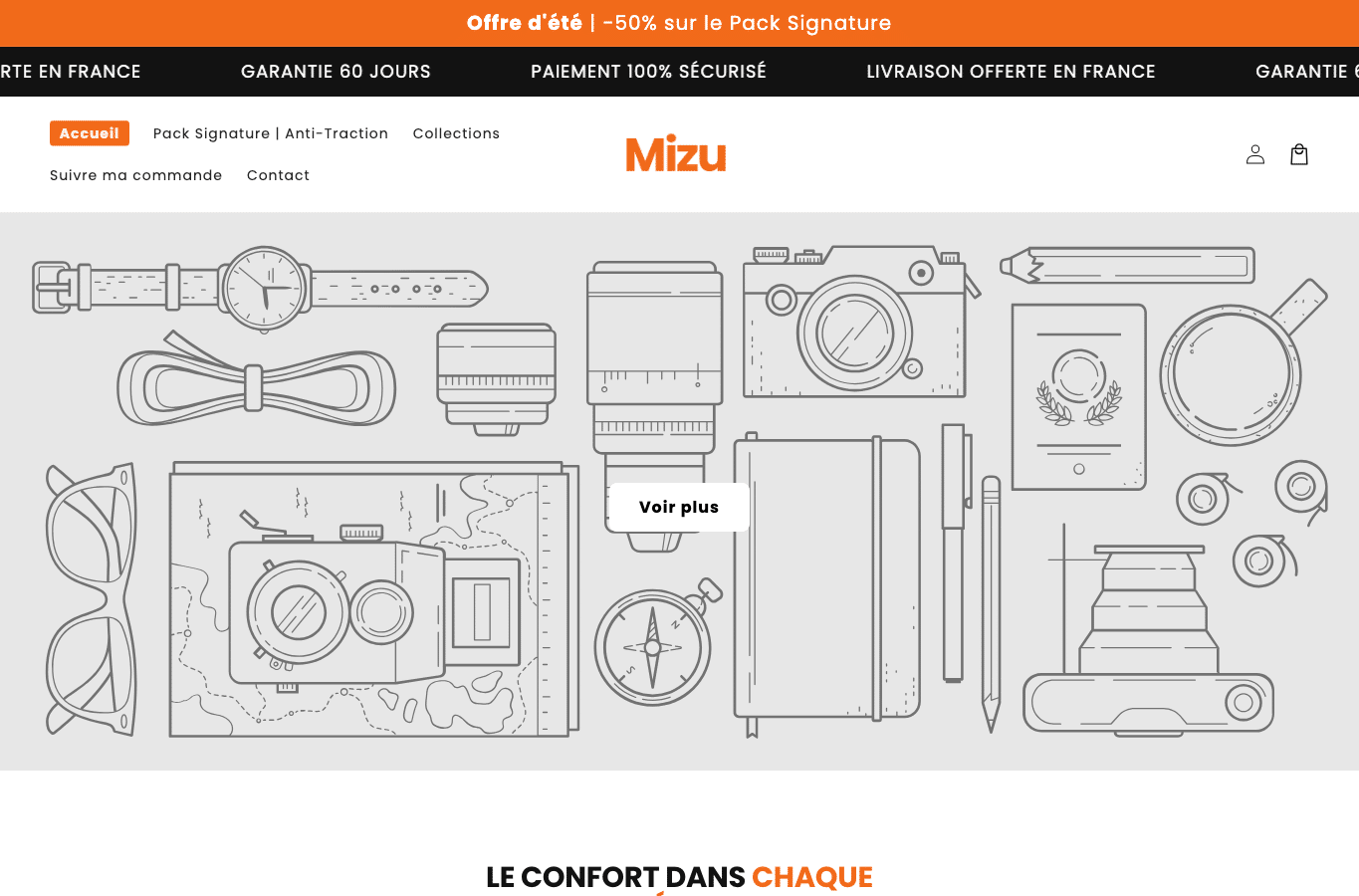 Bildschirmaufnahme von mizufrance.com