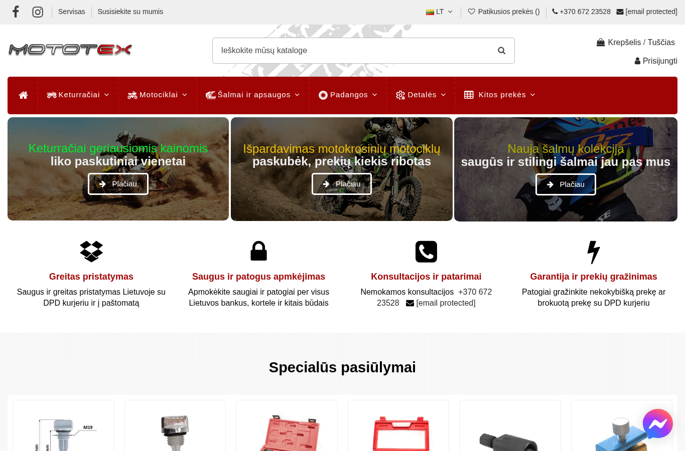 Bildschirmaufnahme von mototex.lt