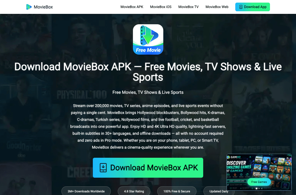 Bildschirmaufnahme von movieboxdownload.com