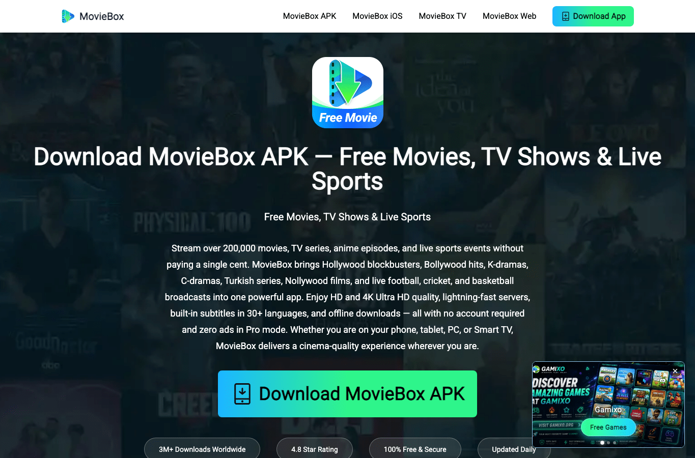Bildschirmaufnahme von movieboxdownload.com
