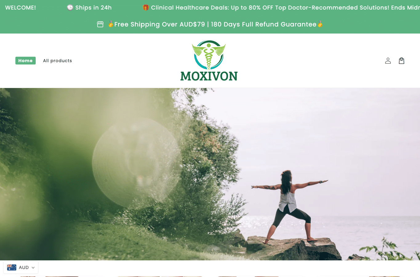 Bildschirmaufnahme von moxivon.com