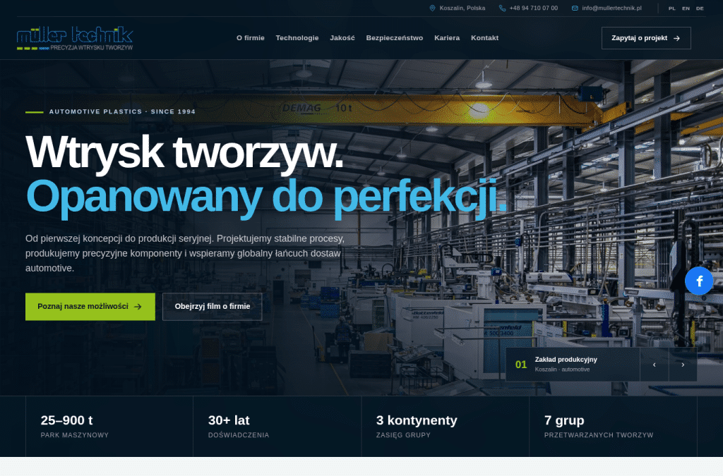 Bildschirmaufnahme von mullertechnik.pl