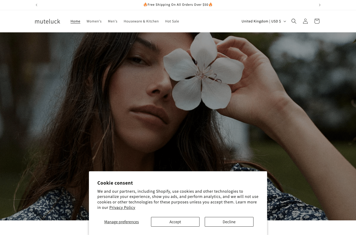Bildschirmaufnahme von muteluck.shop