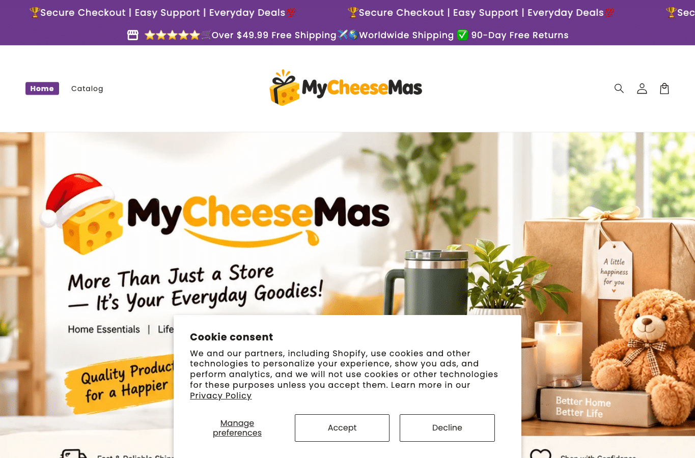 Bildschirmaufnahme von mycheesemas.com