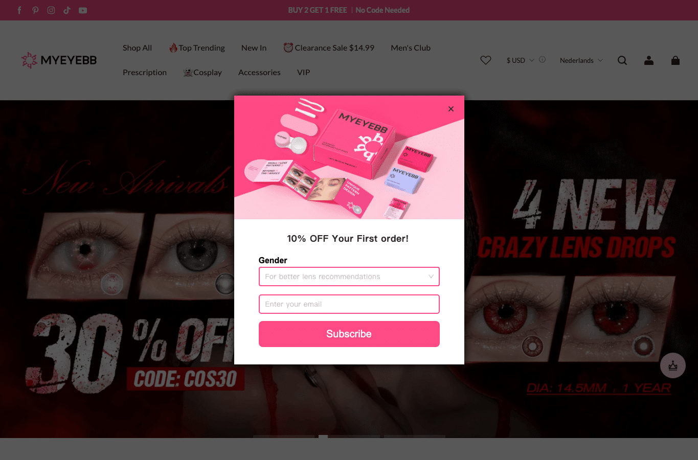 Bildschirmaufnahme von myeyebb.com