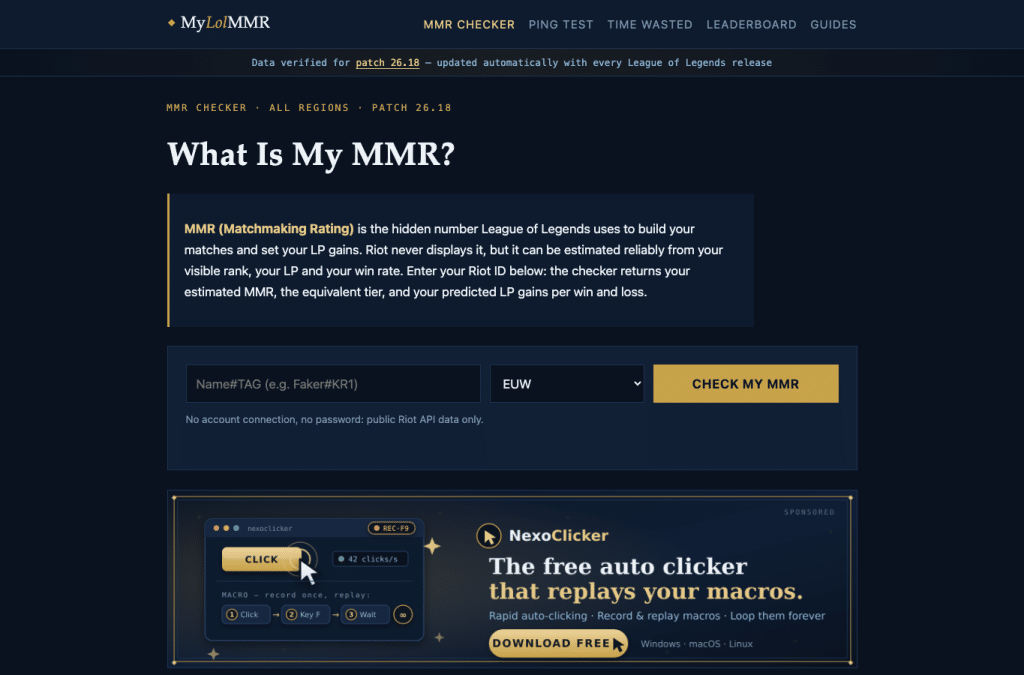 Bildschirmaufnahme von mylolmmr.com