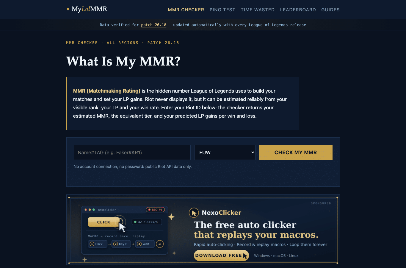 Bildschirmaufnahme von mylolmmr.com