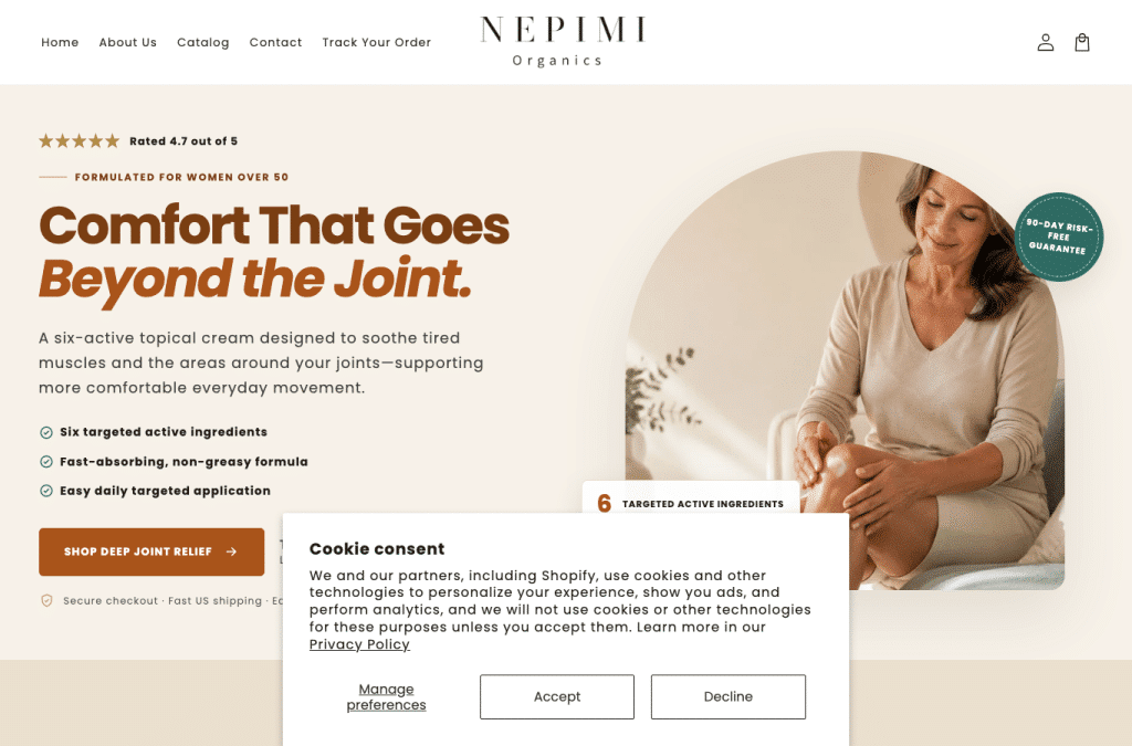Bildschirmaufnahme von nepimi.com
