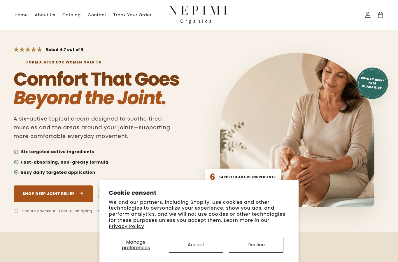 Bildschirmaufnahme von nepimi.com