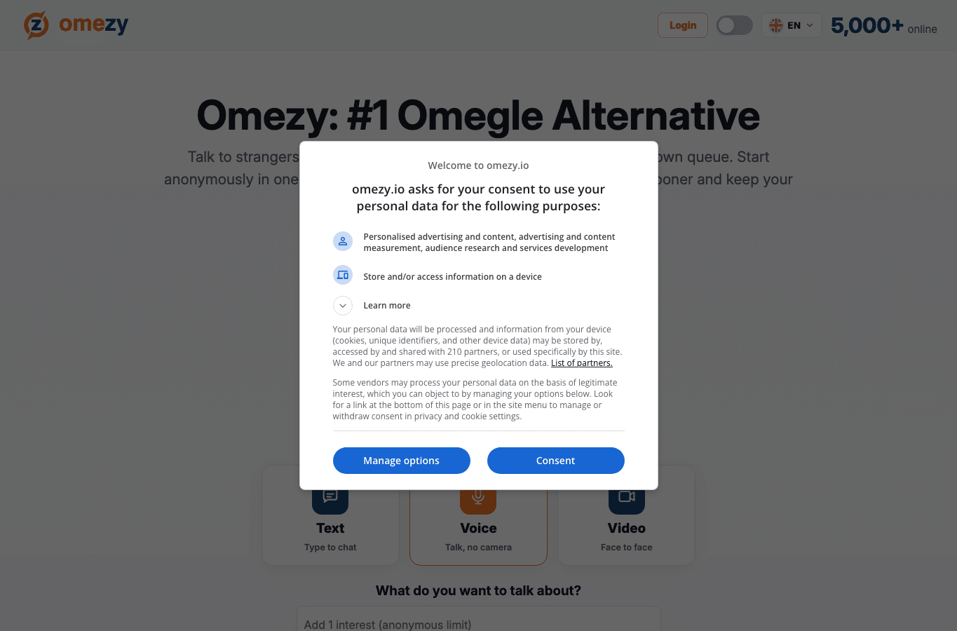 Bildschirmaufnahme von omezy.io