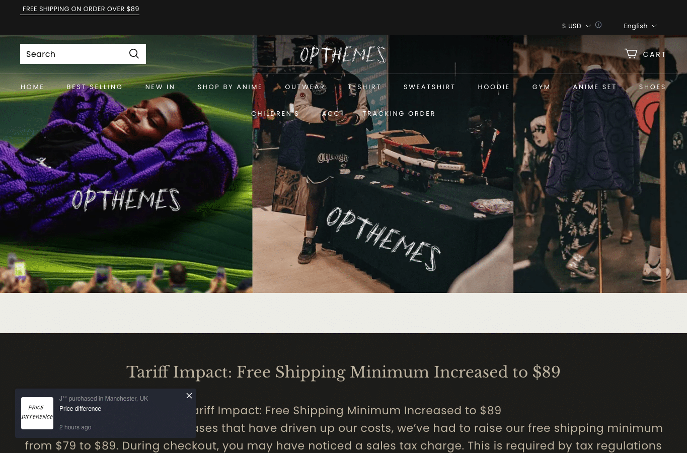 Bildschirmaufnahme von opthemes.com
