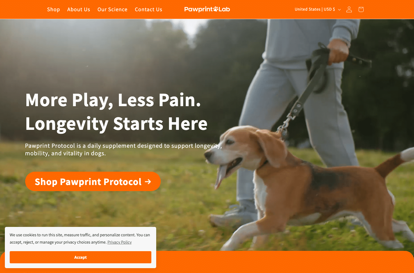 Bildschirmaufnahme von pawprintlab.com