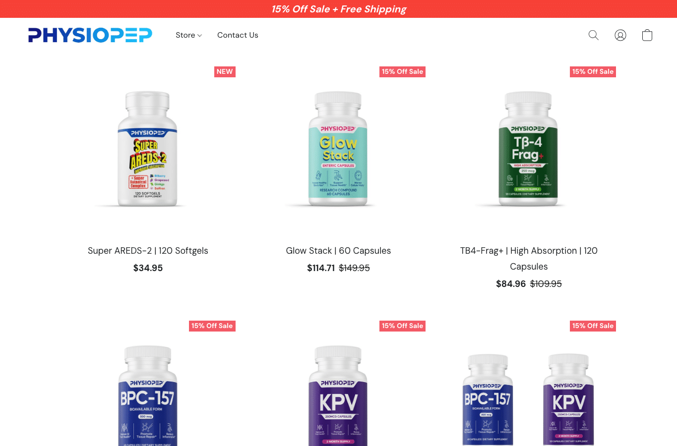 Bildschirmaufnahme von physiopep.com
