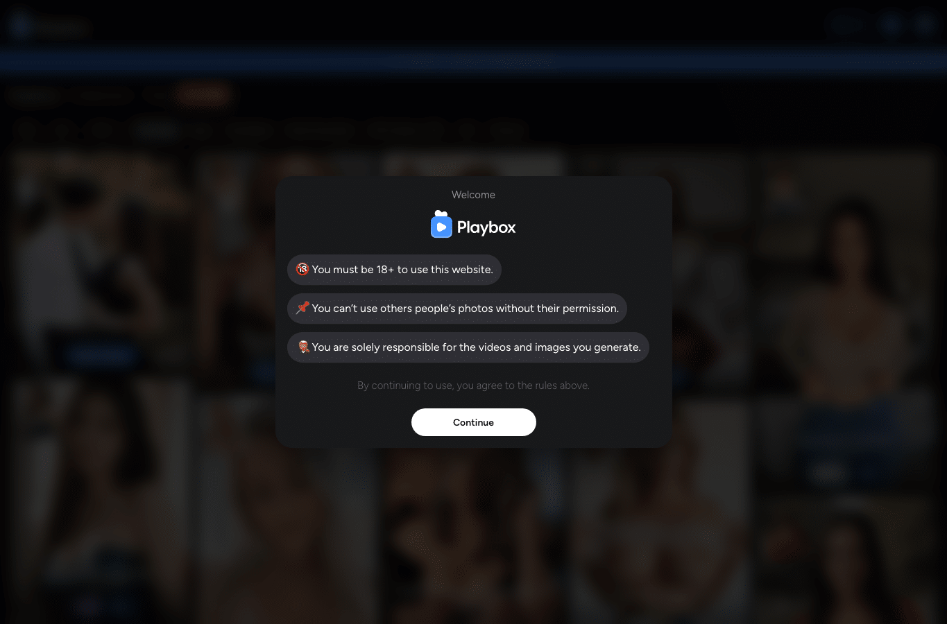 Bildschirmaufnahme von playbox.com