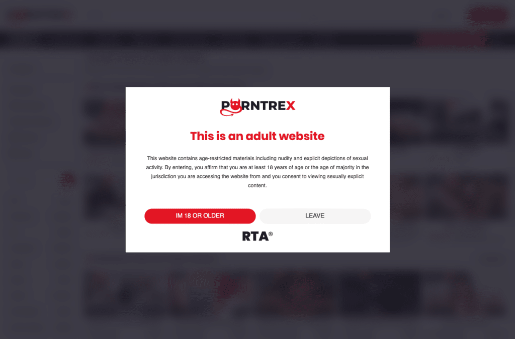 Bildschirmaufnahme von porntrex.com