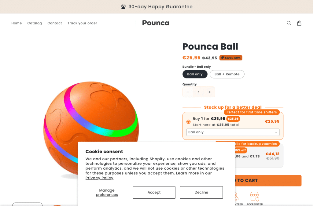 Bildschirmaufnahme von pounca.com