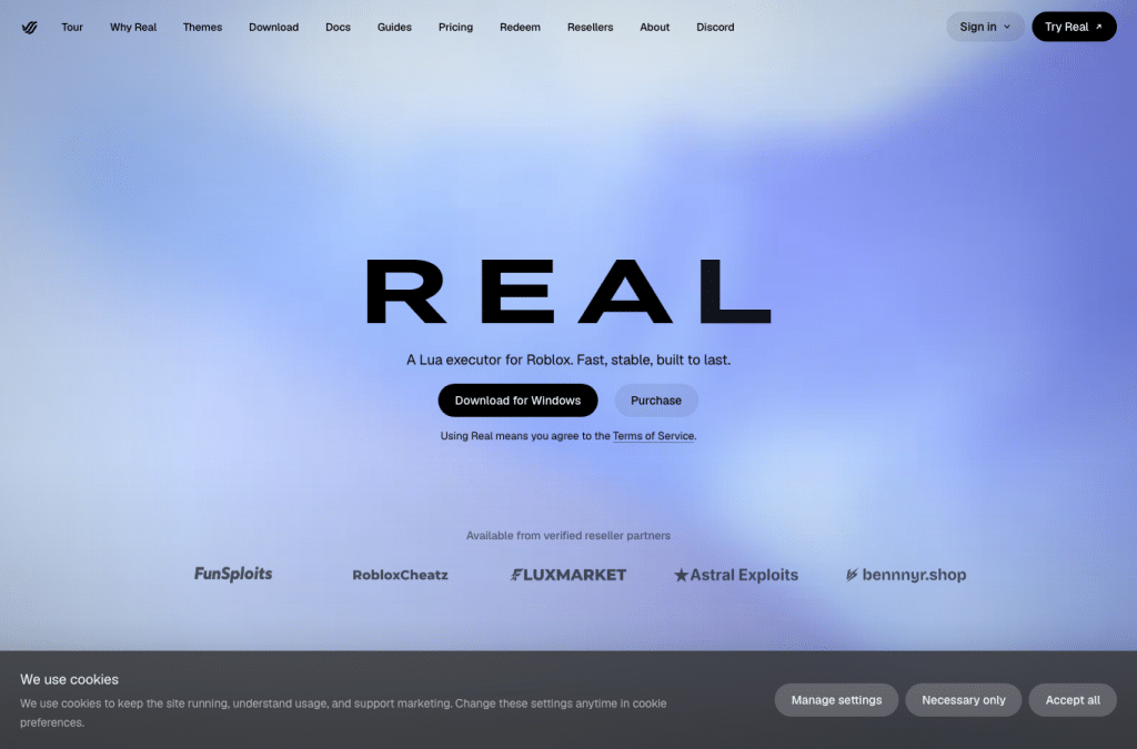 Bildschirmaufnahme von projectreal.gg