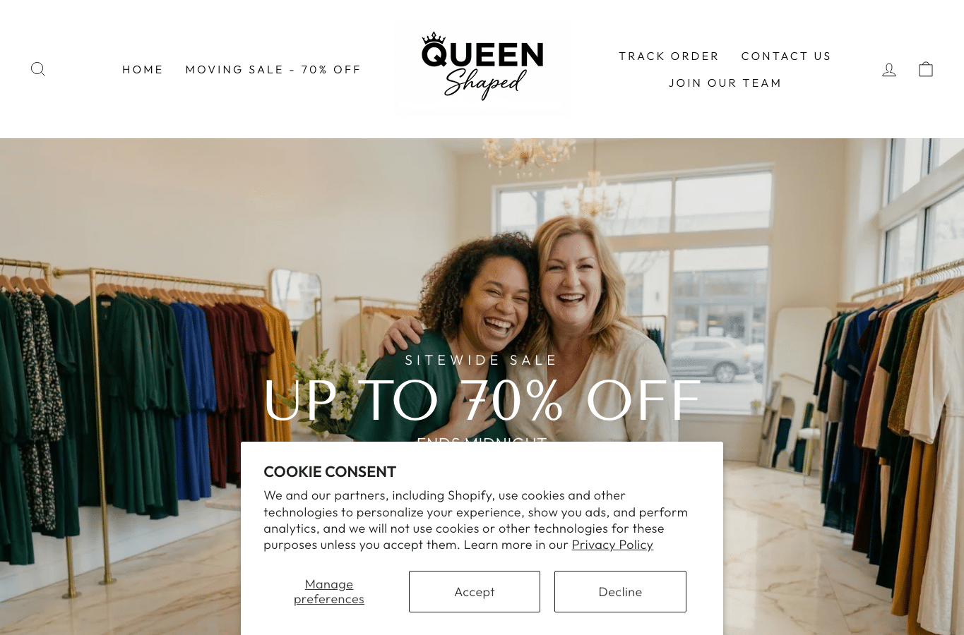 Bildschirmaufnahme von queenshaped.com